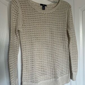 GAP Cream Crew Neck Sweater with Chunky Knit